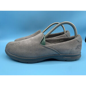 SKECHERS GO WALK Gray Walking Comfort Casual Slip-On Shoes 14300 Women's Sz 7.5